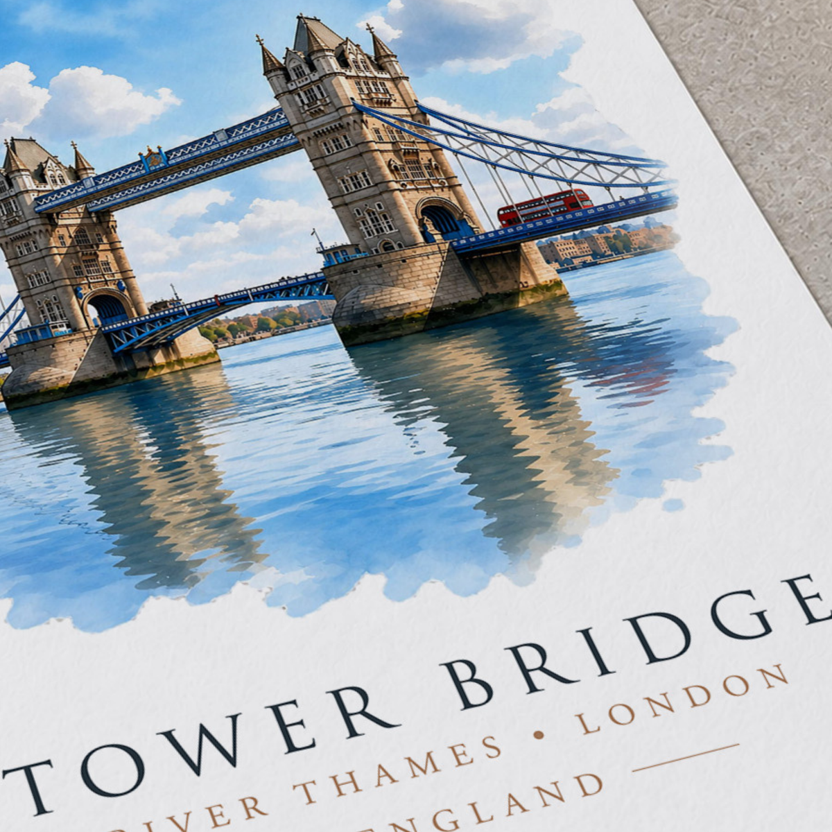 Tower Bridge, London - Vibrant Watercolour Art Print
