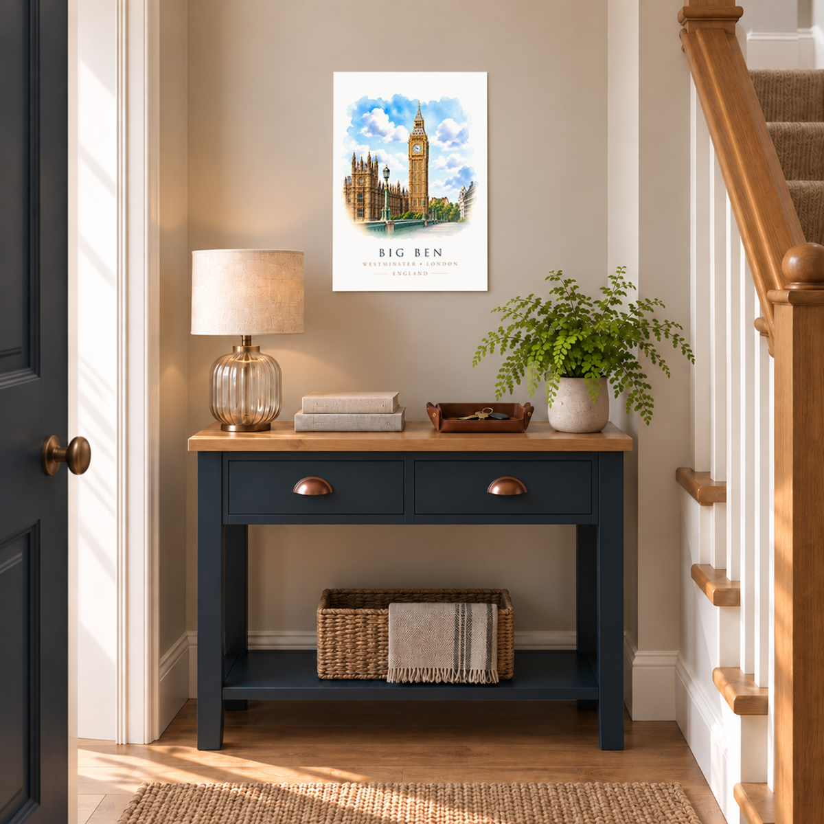 Big Ben and Westminster, London - Vibrant Watercolour Art Print