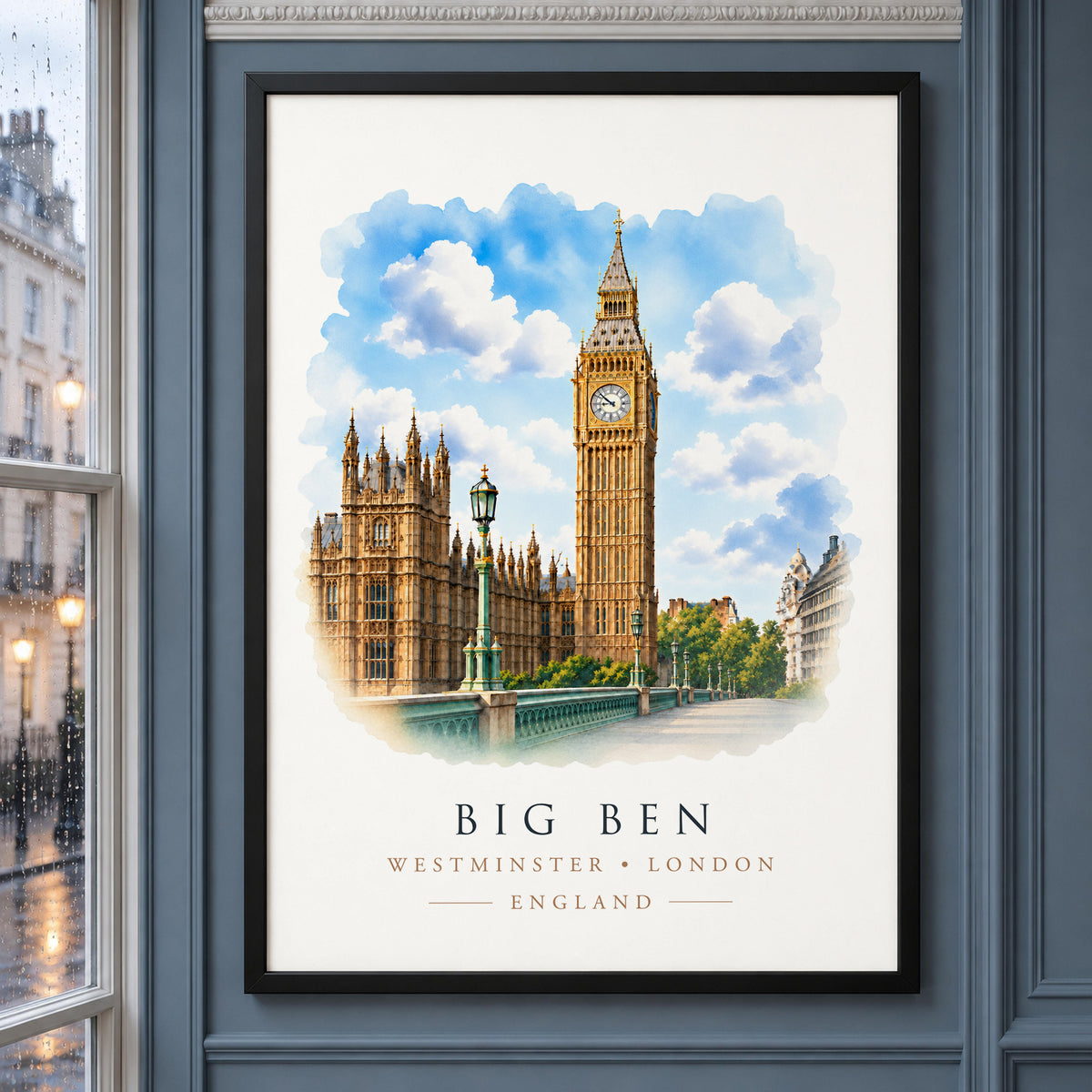 Big Ben and Westminster, London - Vibrant Watercolour Art Print