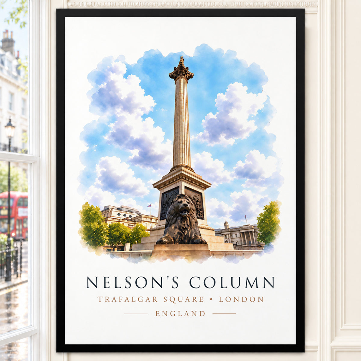 Trafalgar Square, London - Vibrant Watercolour Art Print