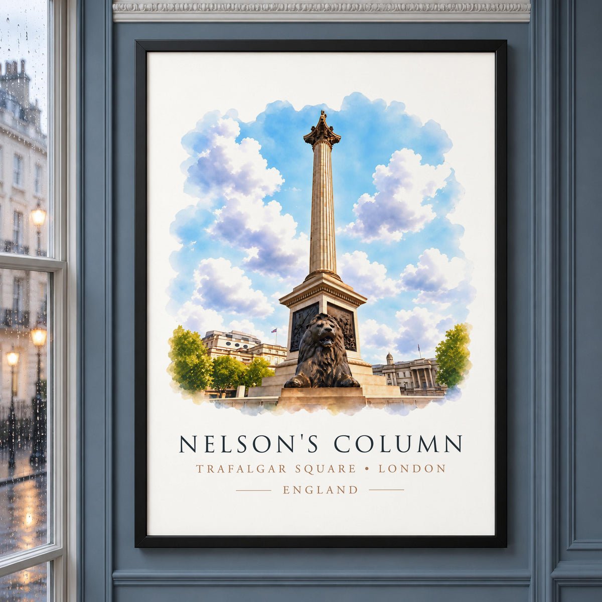 Trafalgar Square, London - Vibrant Watercolour Art Print