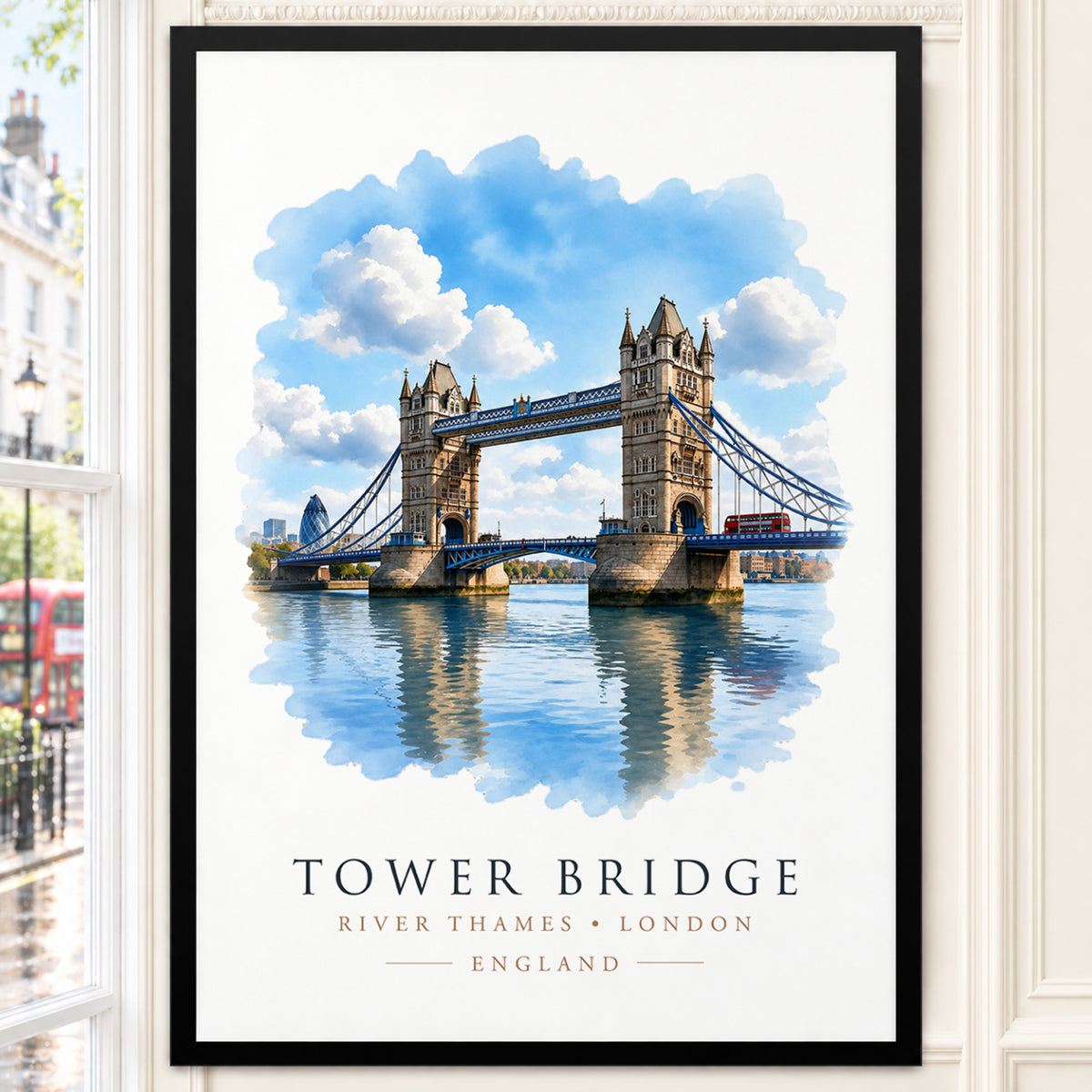 Tower Bridge, London - Vibrant Watercolour Art Print