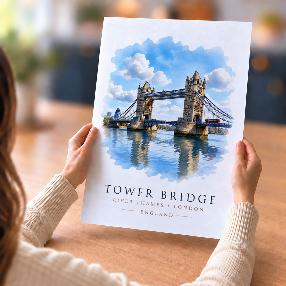 Tower Bridge, London - Vibrant Watercolour Art Print