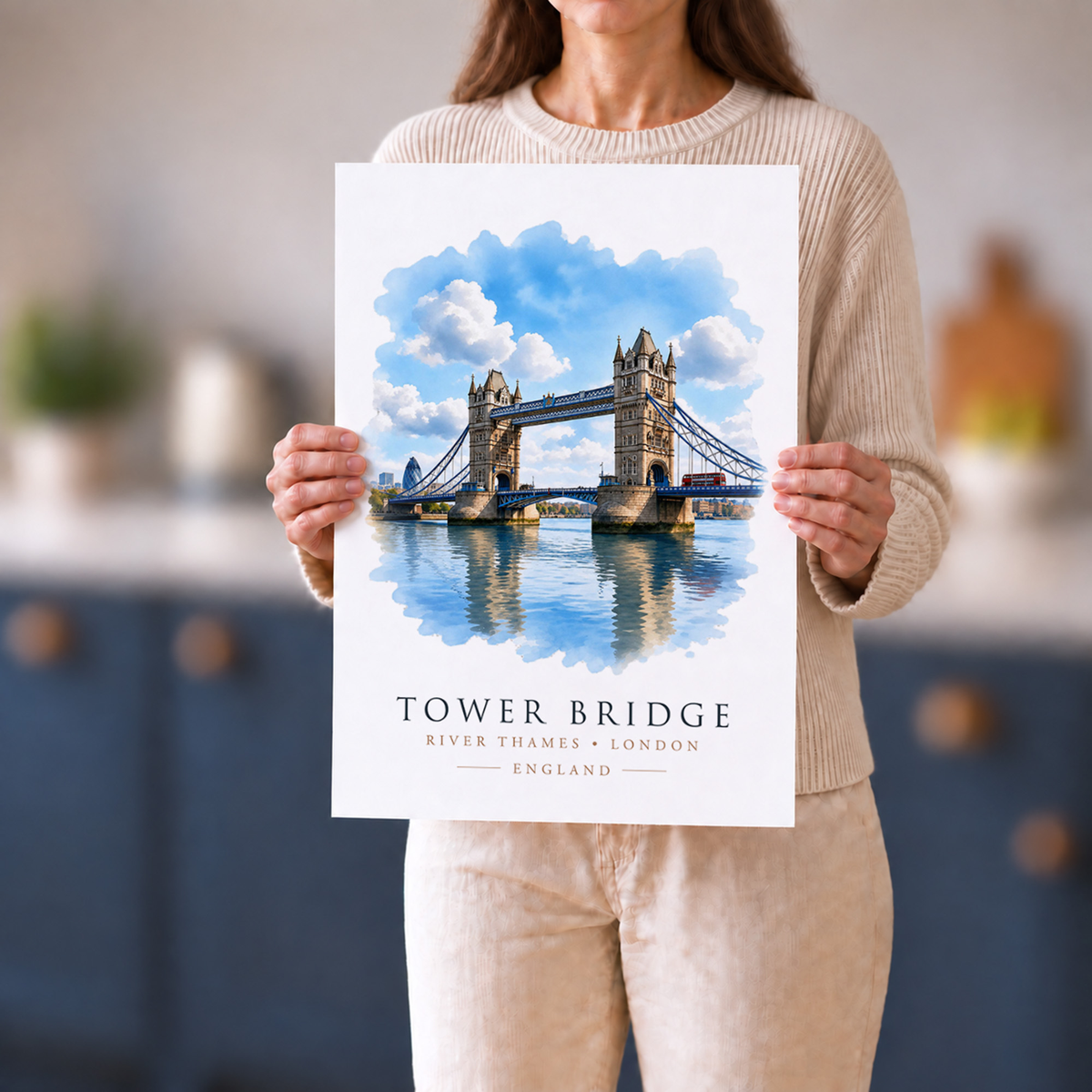 Tower Bridge, London - Vibrant Watercolour Art Print