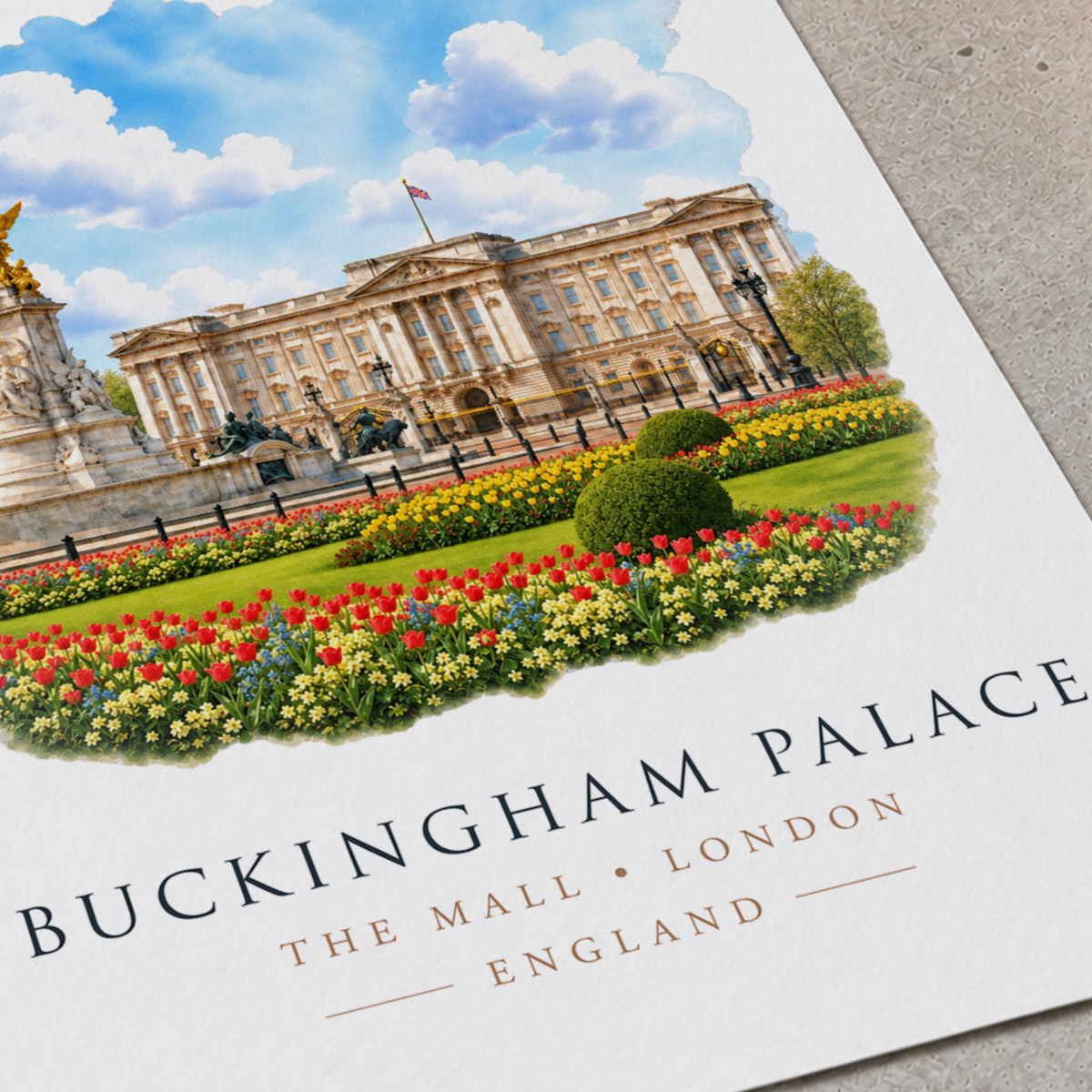 Buckingham Palace, London - Vibrant Watercolour Art Print