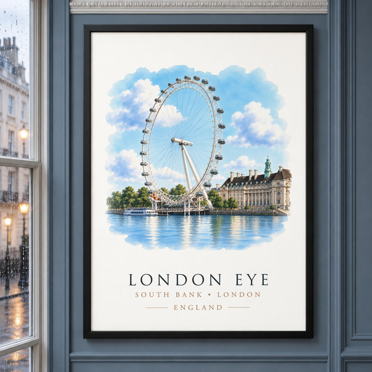 London Eye, South Bank - Vibrant Watercolour Art Print