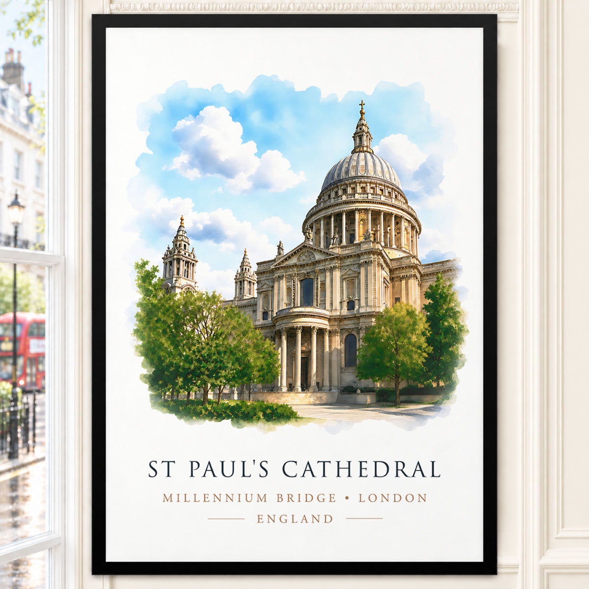 St Paul’s Cathedral, London - Vibrant Watercolour Art Print